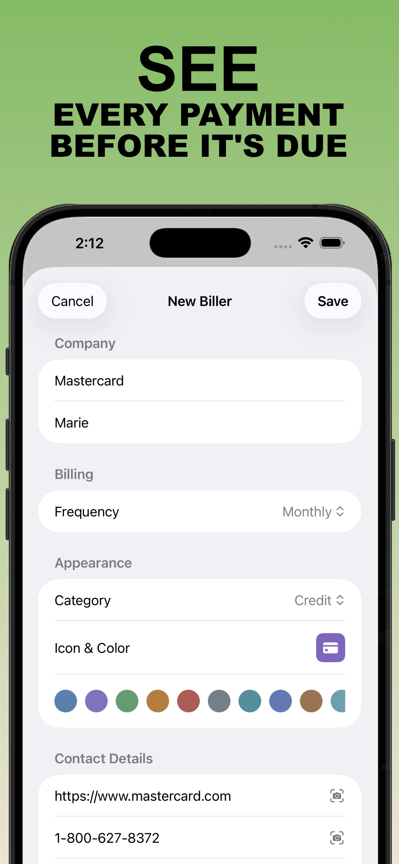 Bill Docket screenshot 2