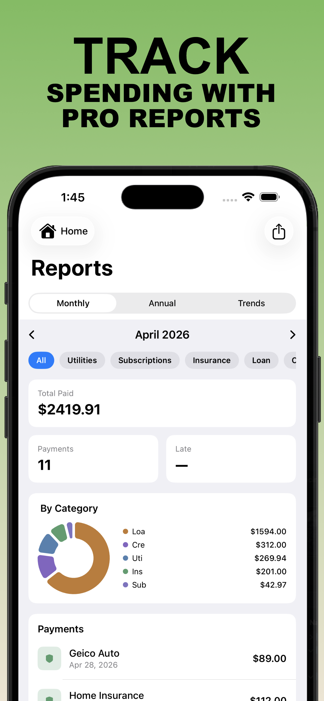 Bill Docket screenshot 4